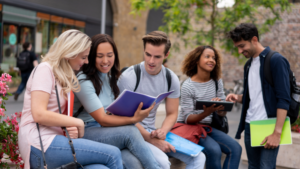 students studying